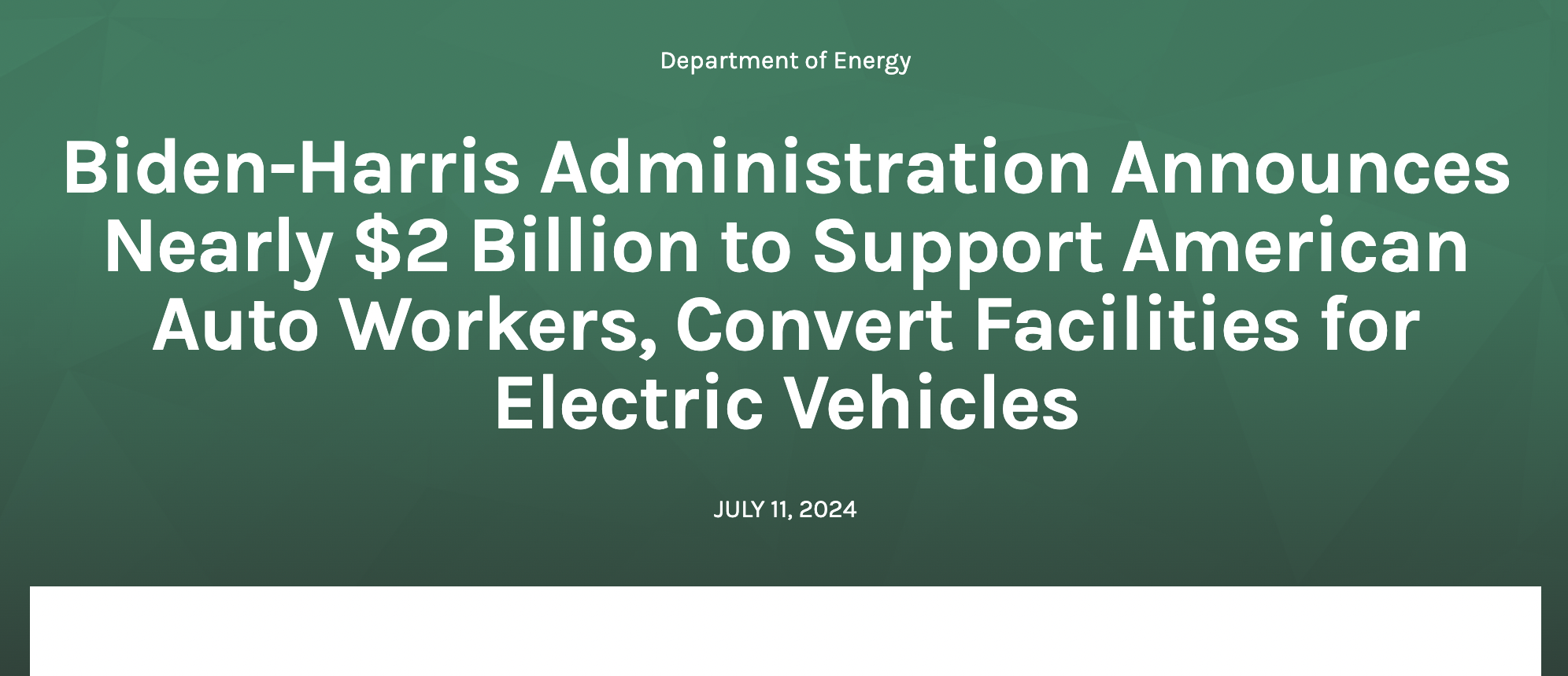 Biden Administration Invests in American Auto Workers with $2 Billion for EV and FCEV Manufacturing